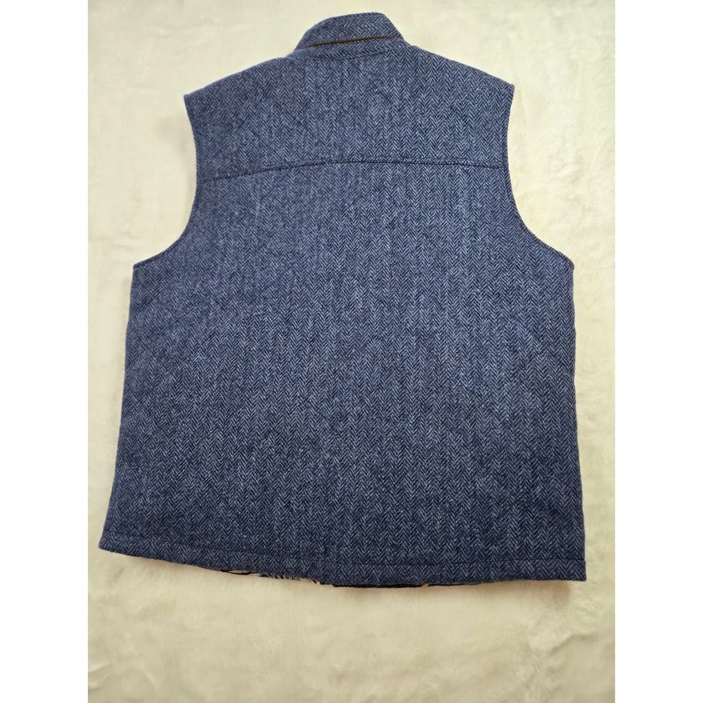 Tommy Bahama Reversible Puffer Vest Blue Herringbone Tropical Floral  XL‎ Layer
